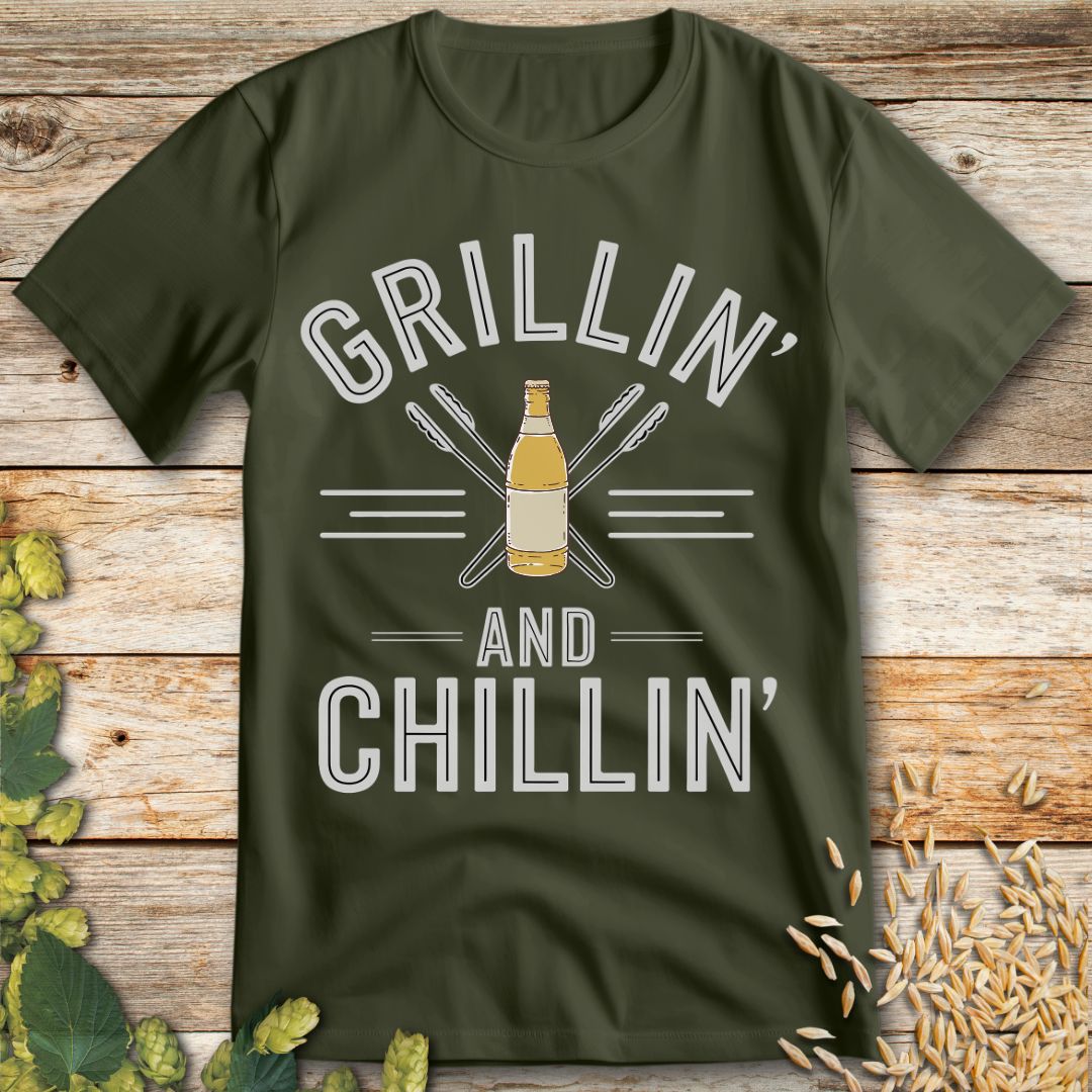 Backyard Brews T-Shirt in Military Green - Funny beer shirt for craft beer lovers