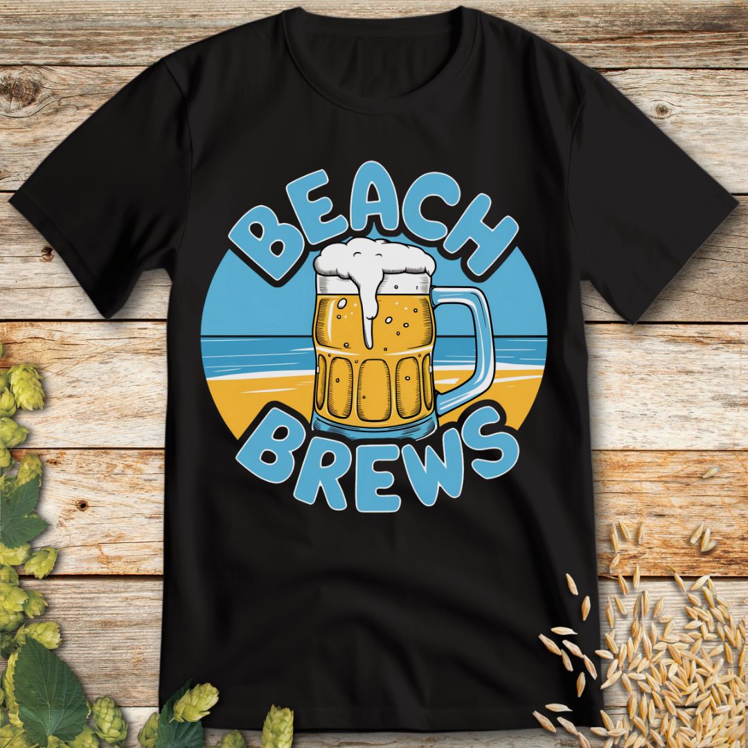 Beach Brews T-Shirt in Black - Funny beer shirt for craft beer lovers
