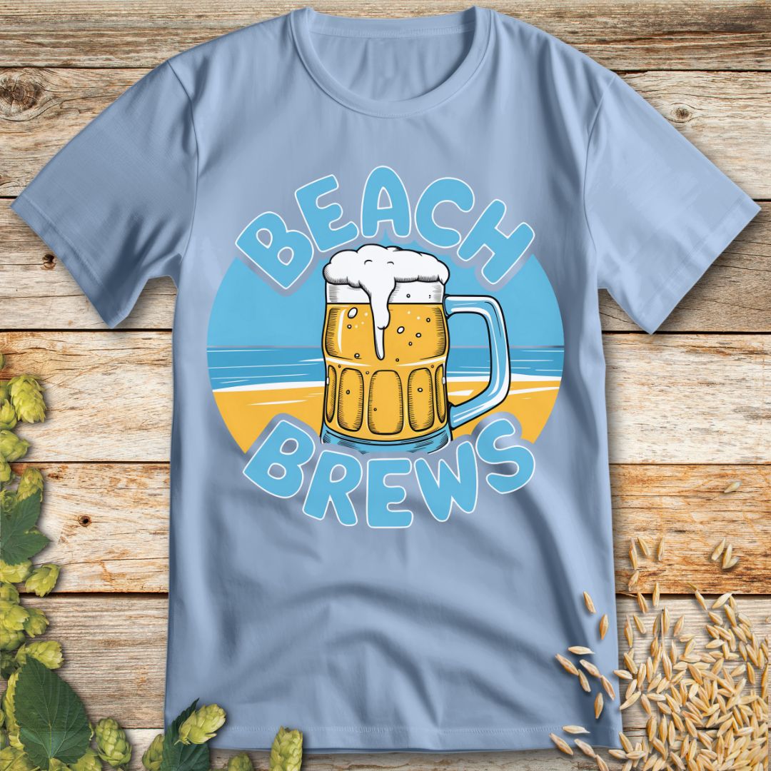 Beach Brews T-Shirt in Light Blue - Funny beer shirt for craft beer lovers