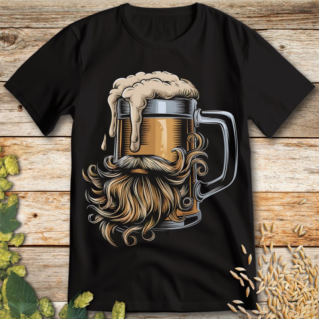 Bearded Brew Beer T-Shirt in Black - Funny beer shirt for craft beer lovers