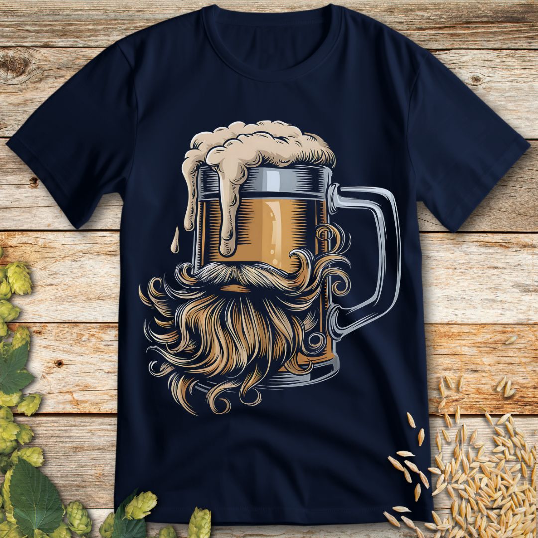 Bearded Brew Beer T-Shirt in Royal - Funny beer shirt for craft beer lovers