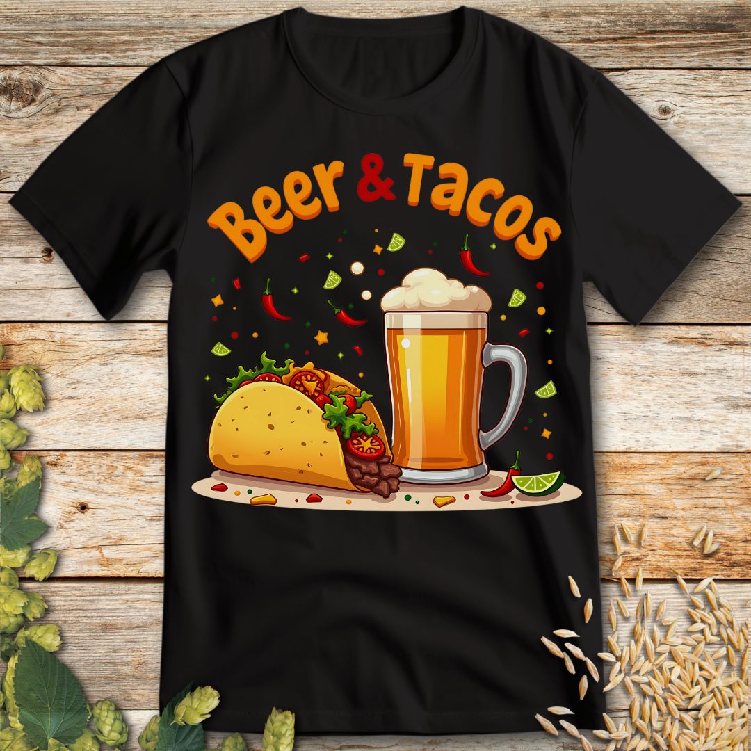 Beer and Tacos T-Shirt in Black - Funny beer shirt for craft beer lovers