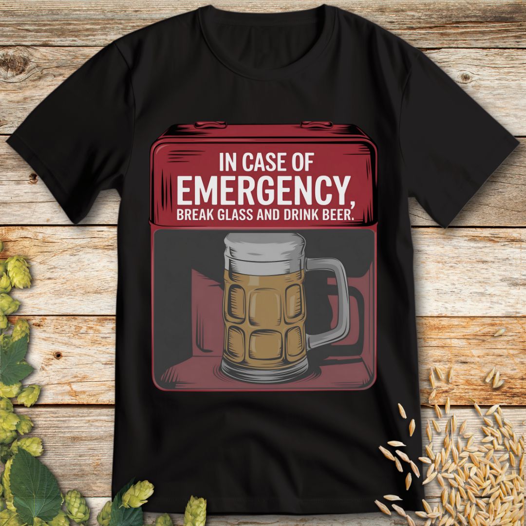 Beer Emergency T-Shirt in Black - Funny beer shirt for craft beer lovers