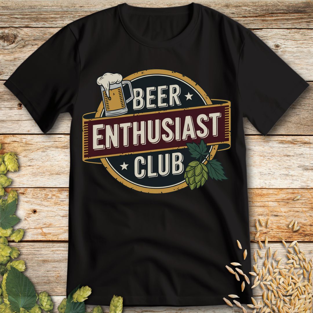 Beer Enthusiast Club T-Shirt in Black - Funny beer shirt for craft beer lovers