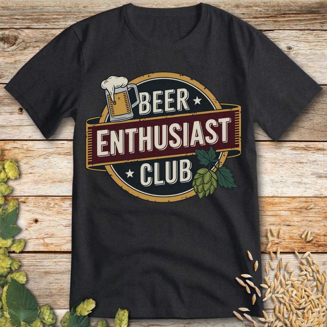 Beer Enthusiast Club T-Shirt in Dark Heather - Funny beer shirt for craft beer lovers