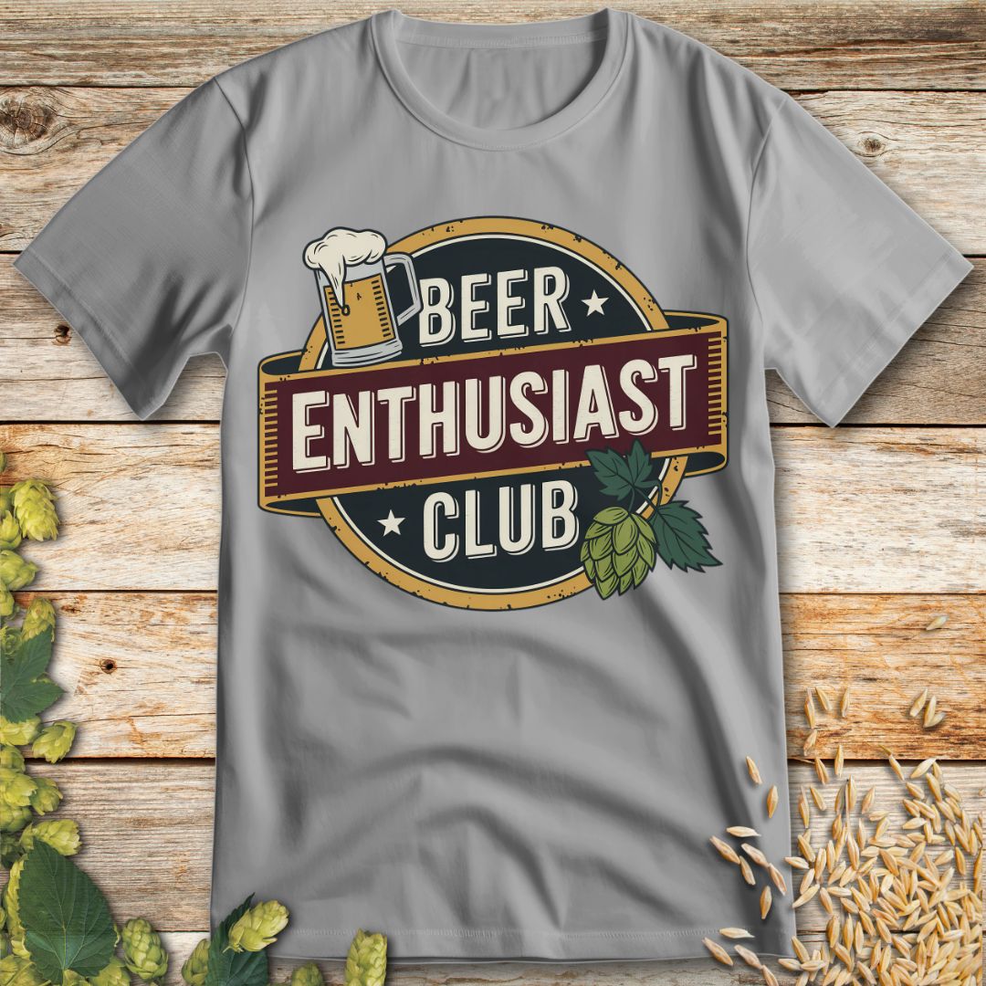 Beer Enthusiast Club T-Shirt in Ice Grey - Funny beer shirt for craft beer lovers