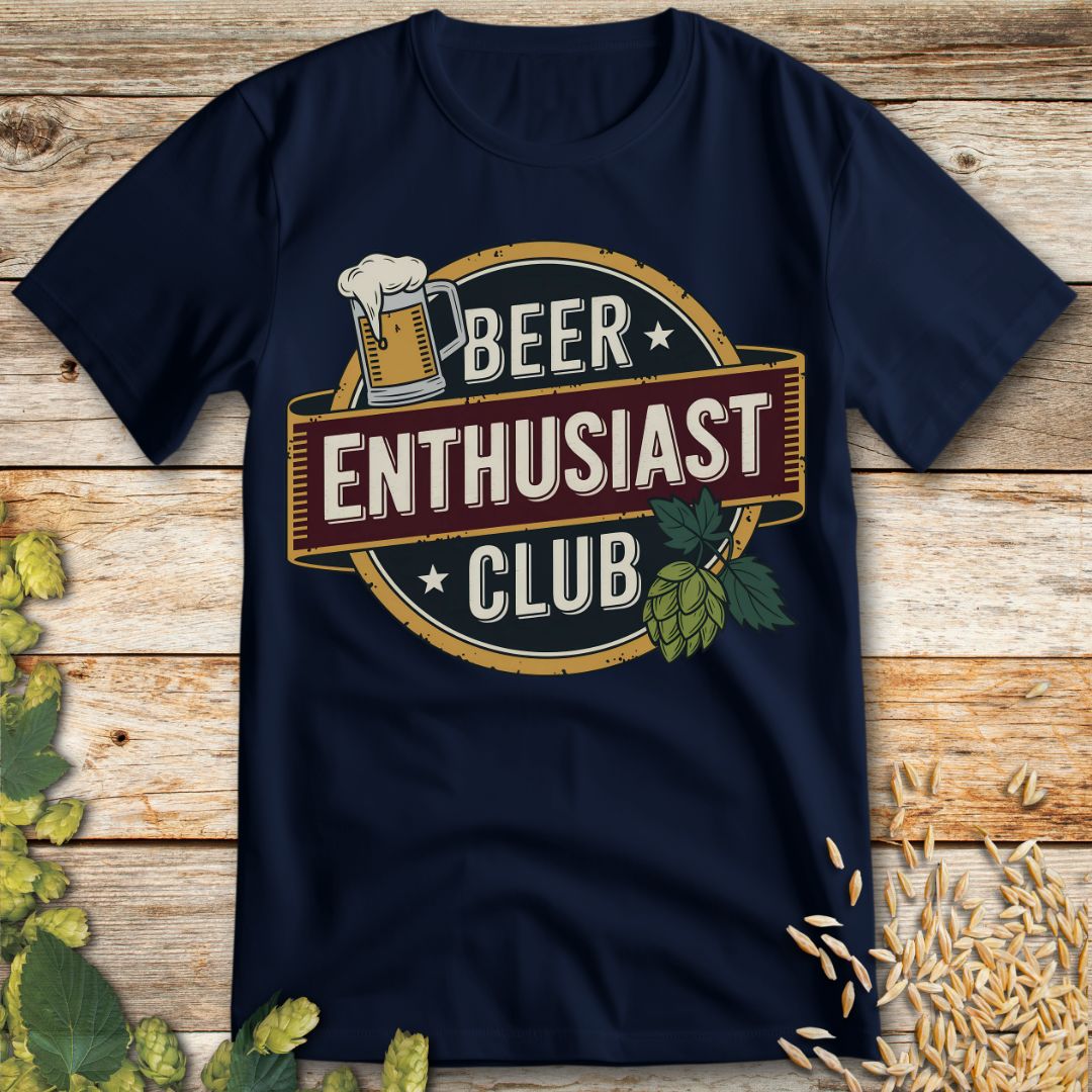 Beer Enthusiast Club T-Shirt in Navy - Funny beer shirt for craft beer lovers