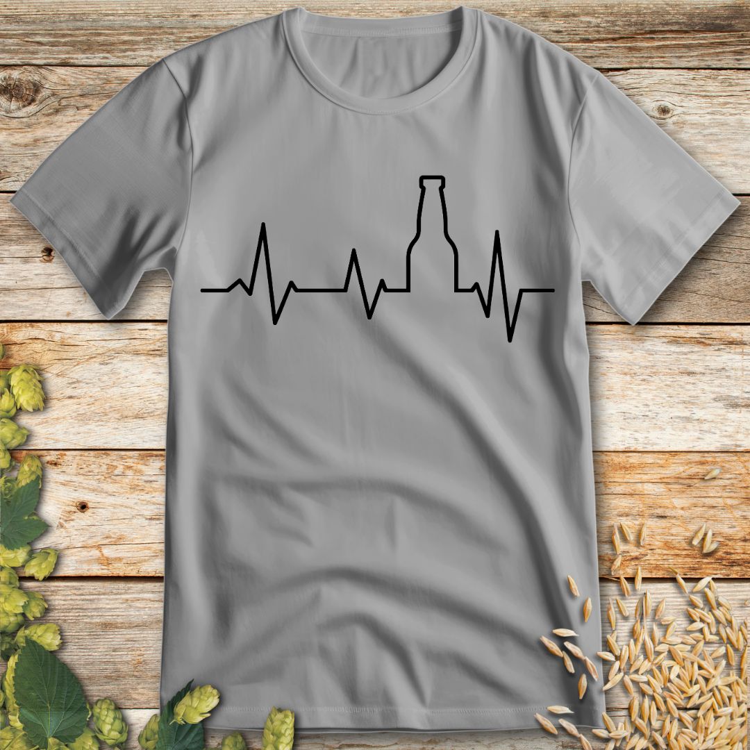 Beer Heartbeat T-Shirt in Ice Grey - Funny beer shirt for craft beer lovers