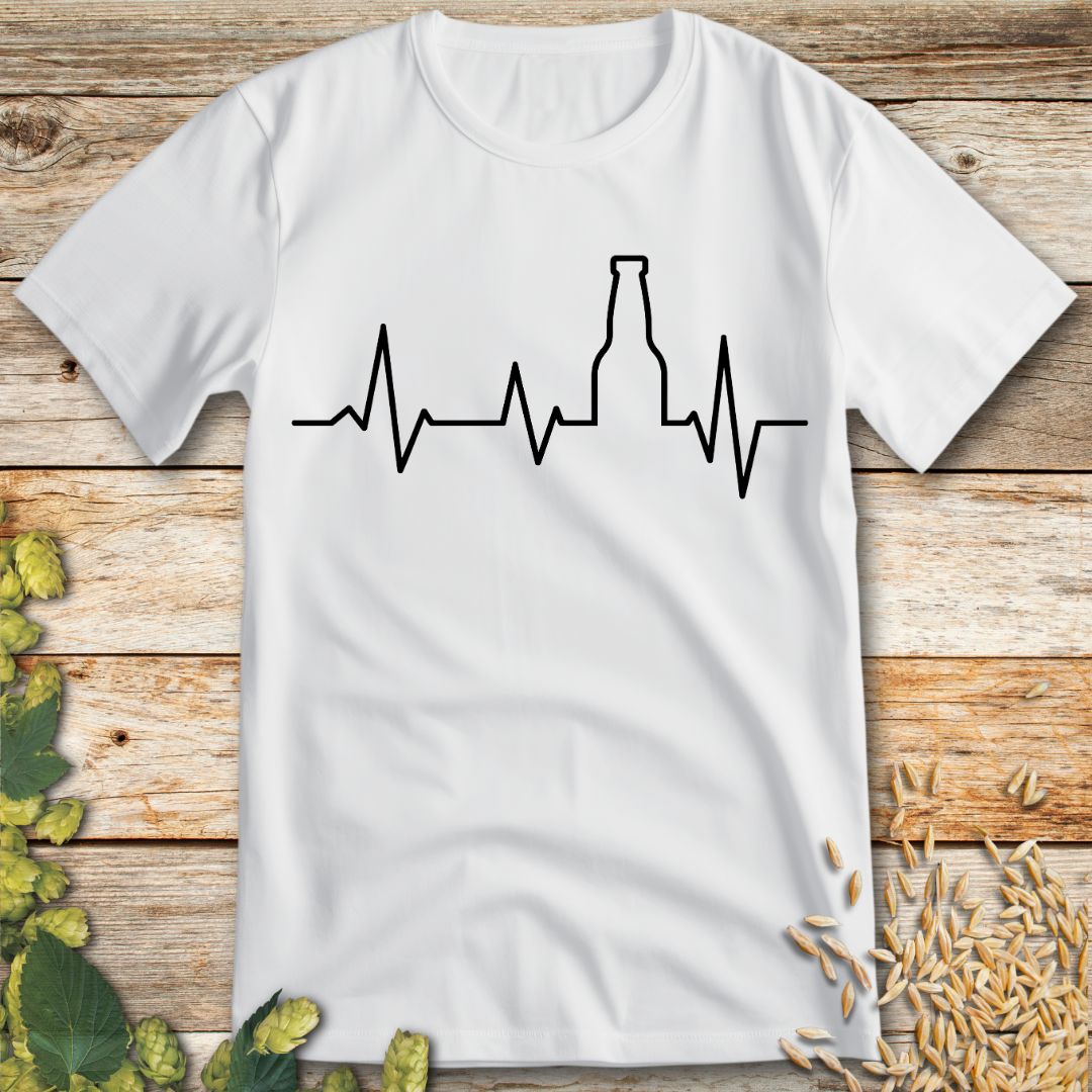 Beer Heartbeat T-Shirt in White - Funny beer shirt for craft beer lovers