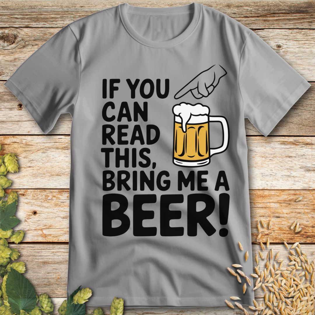 Bring Me a Beer T-Shirt in Ice Grey - Funny beer shirt for craft beer lovers