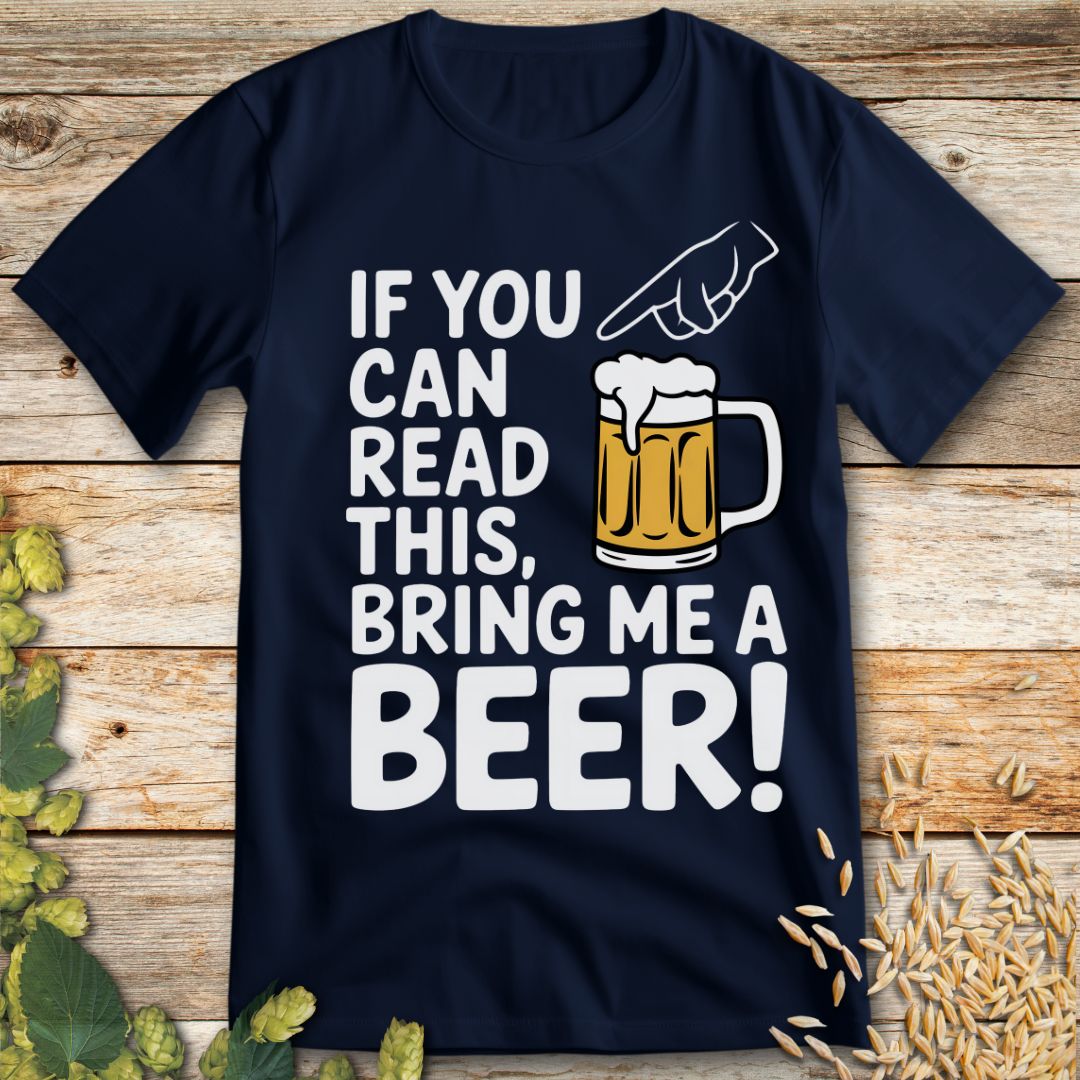 Bring Me a Beer T-Shirt in Navy - Funny beer shirt for craft beer lovers