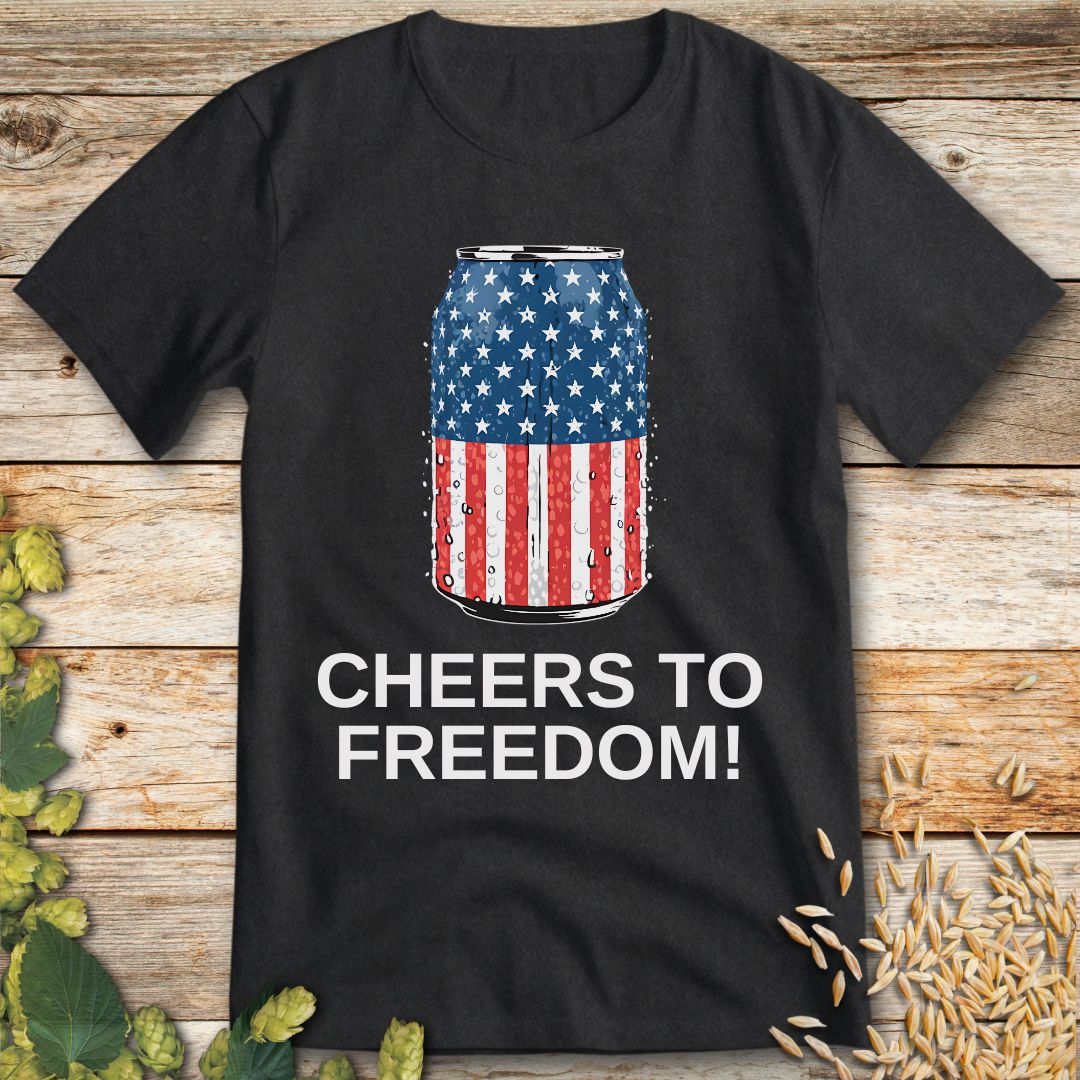 Cheers to Freedom T-Shirt in Dark Heather - Funny beer shirt for craft beer lovers
