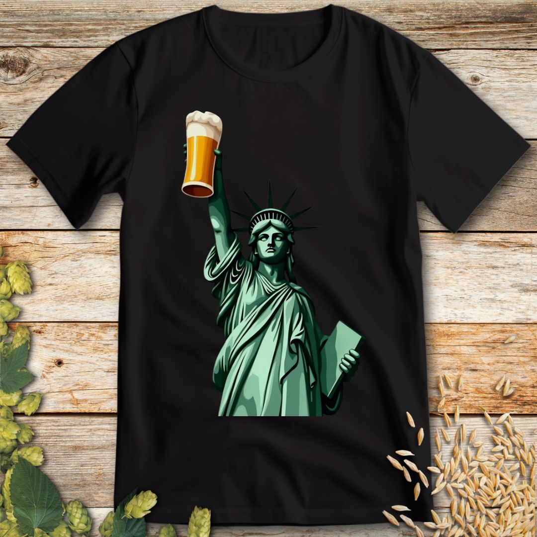 Cheers to Liberty Beer T-Shirt in Black - Funny beer shirt for craft beer lovers