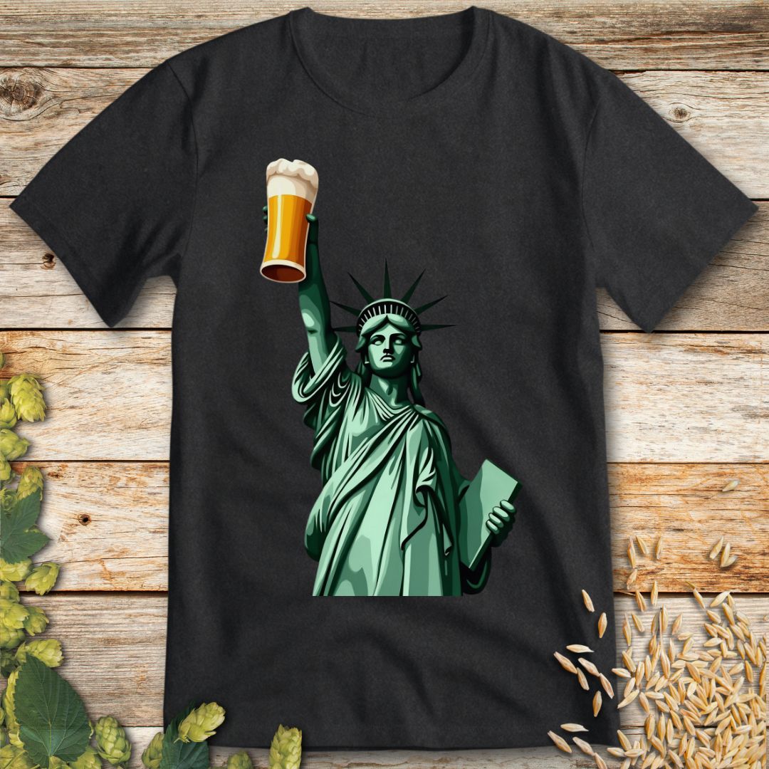 Cheers to Liberty Beer T-Shirt in Dark Heather - Funny beer shirt for craft beer lovers