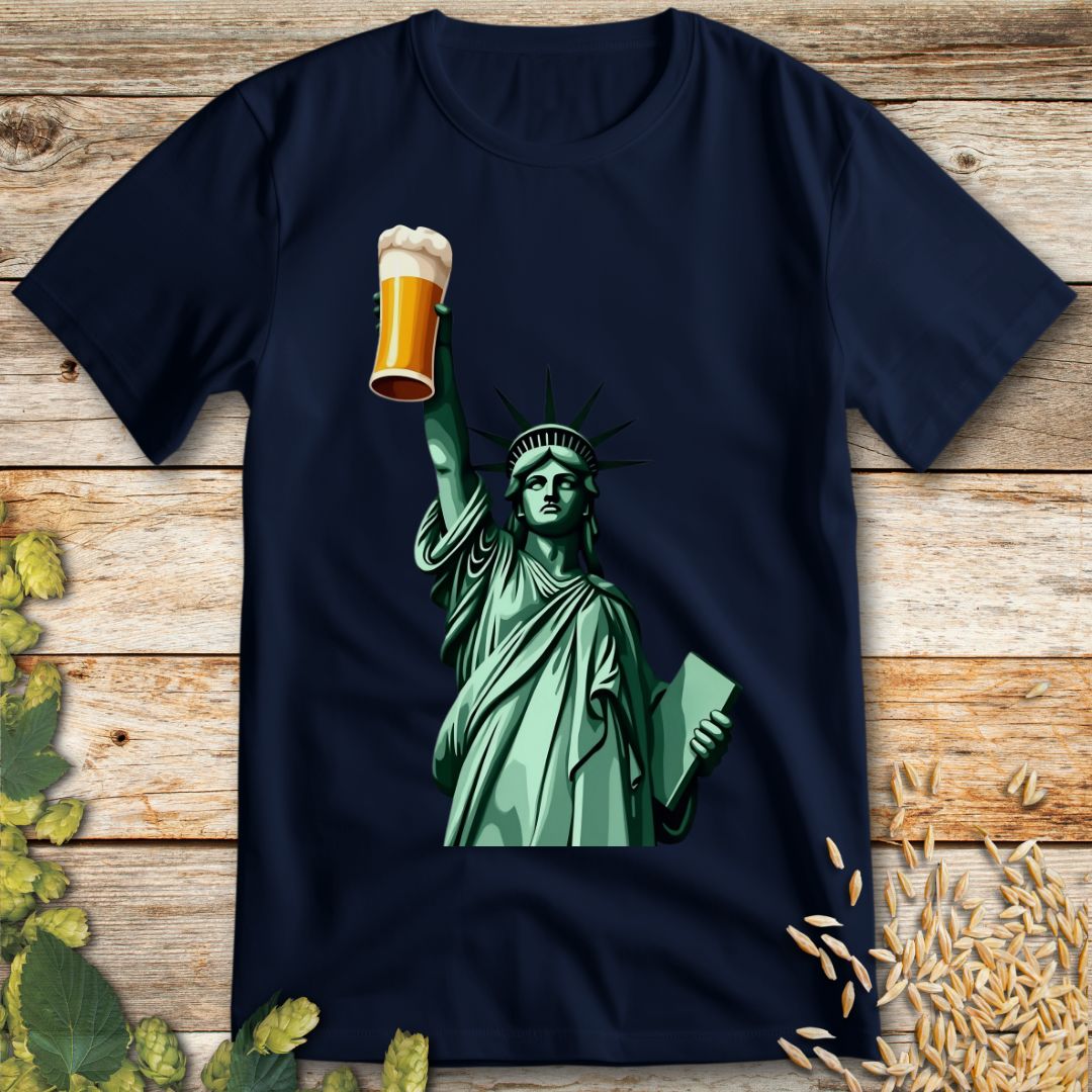 Cheers to Liberty Beer T-Shirt in Navy - Funny beer shirt for craft beer lovers