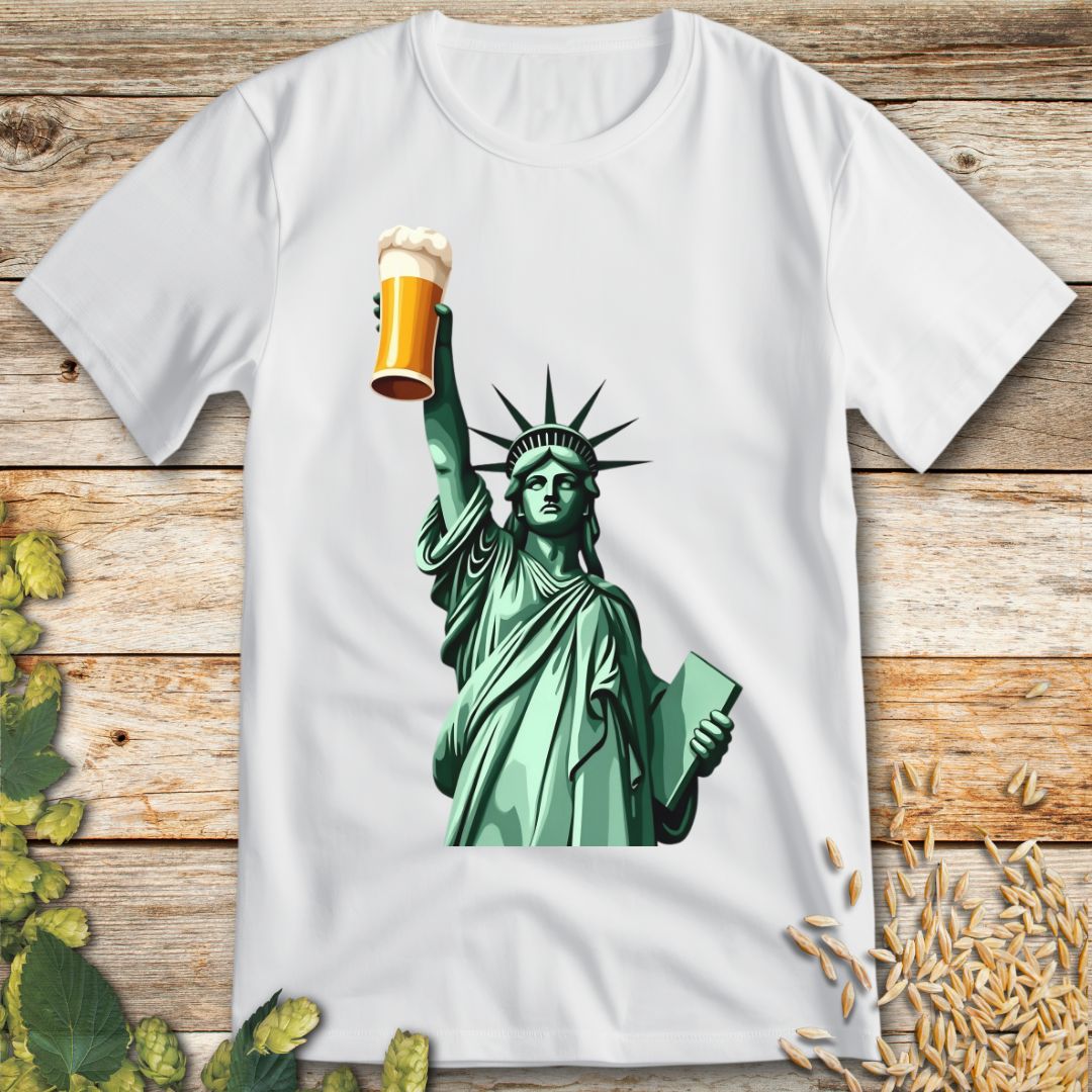 Cheers to Liberty Beer T-Shirt in White - Funny beer shirt for craft beer lovers
