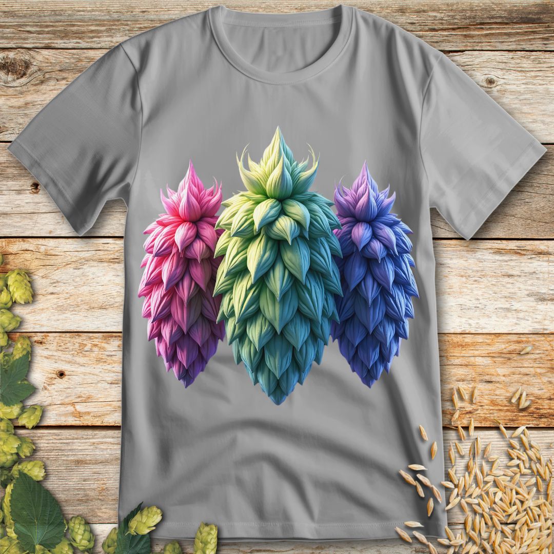 Hops Trio T-Shirt in Ice Grey - Funny beer shirt for craft beer lovers
