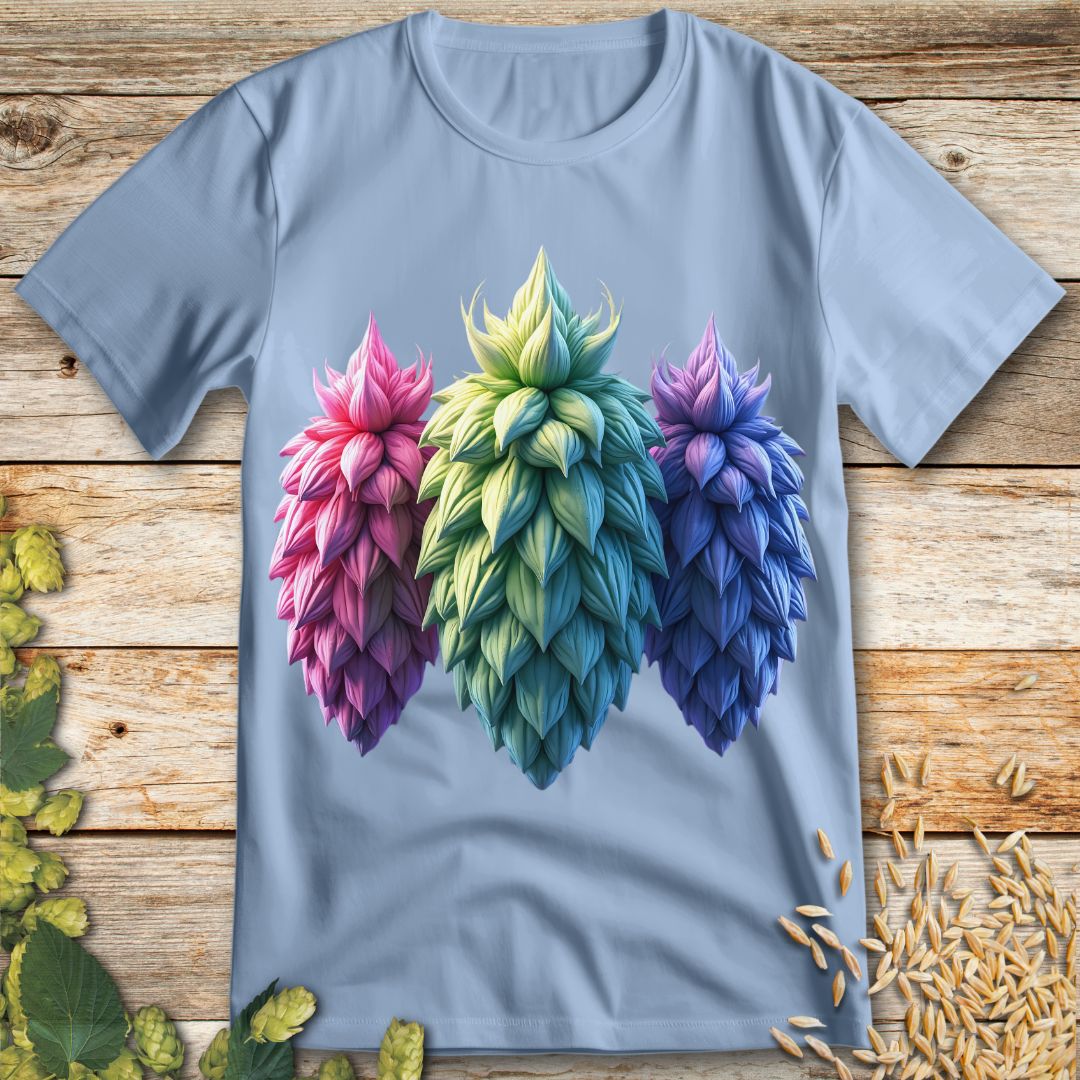 Hops Trio T-Shirt in Light Blue - Funny beer shirt for craft beer lovers