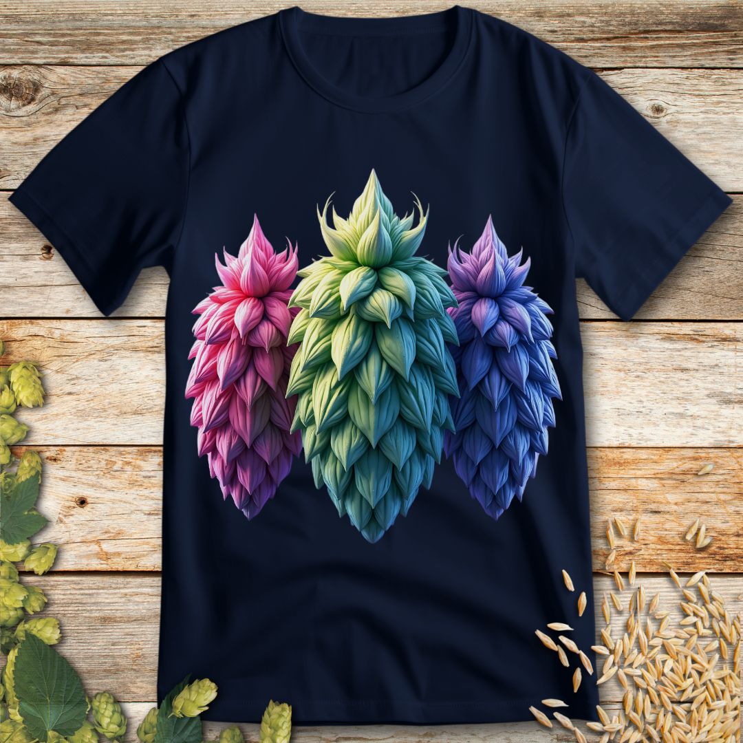 Hops Trio T-Shirt in Navy - Funny beer shirt for craft beer lovers