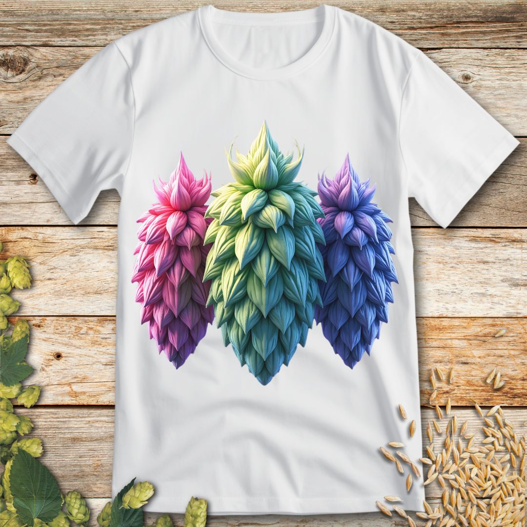 Hops Trio T-Shirt in White - Funny beer shirt for craft beer lovers