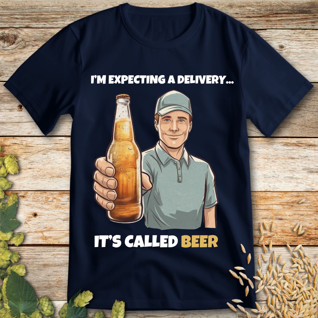 I'm Expecting a Delivery It's Called Beer T-Shirt in Navy - Funny beer shirt for craft beer lovers