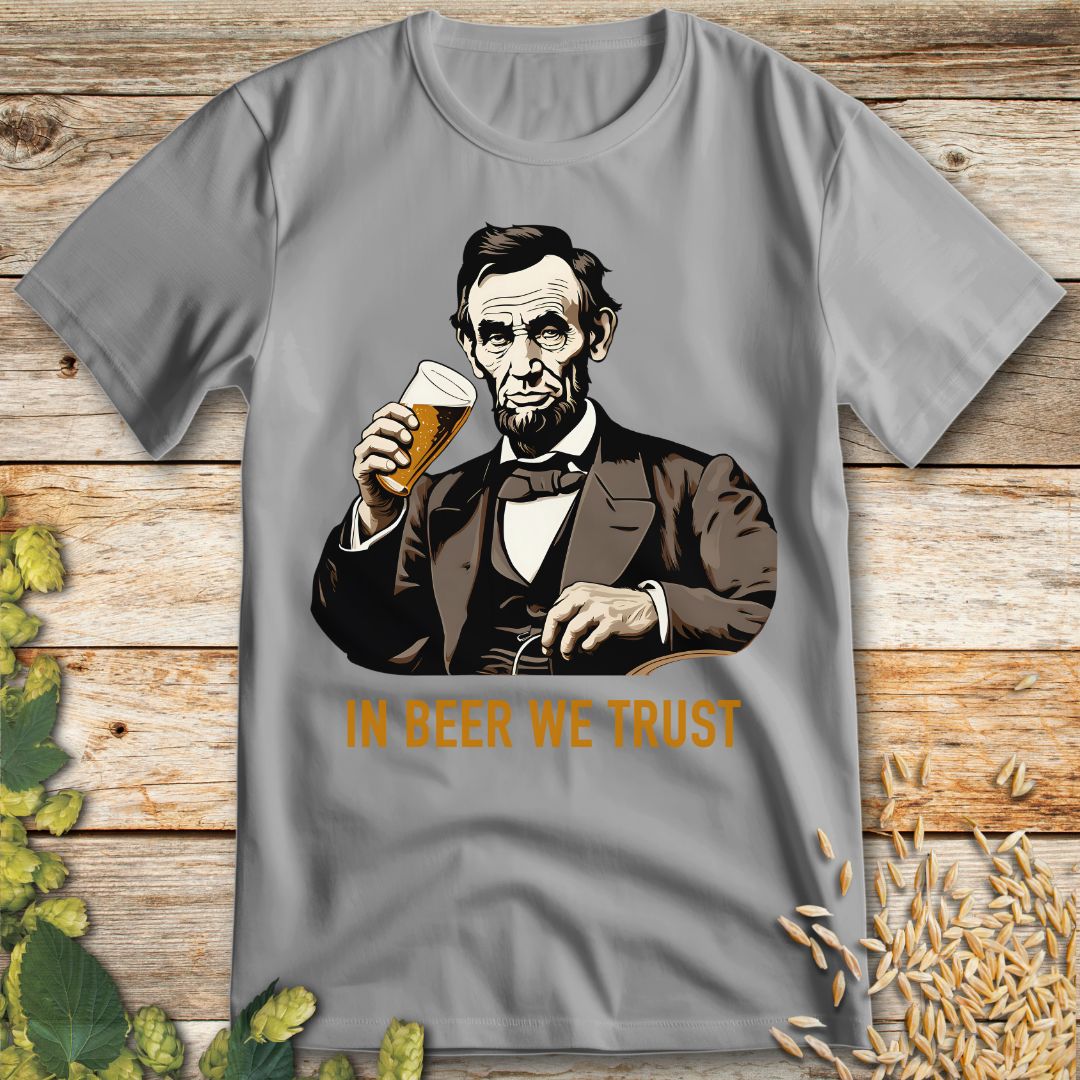 In Beer We Trust T-Shirt in Ice Grey - Funny beer shirt for craft beer lovers