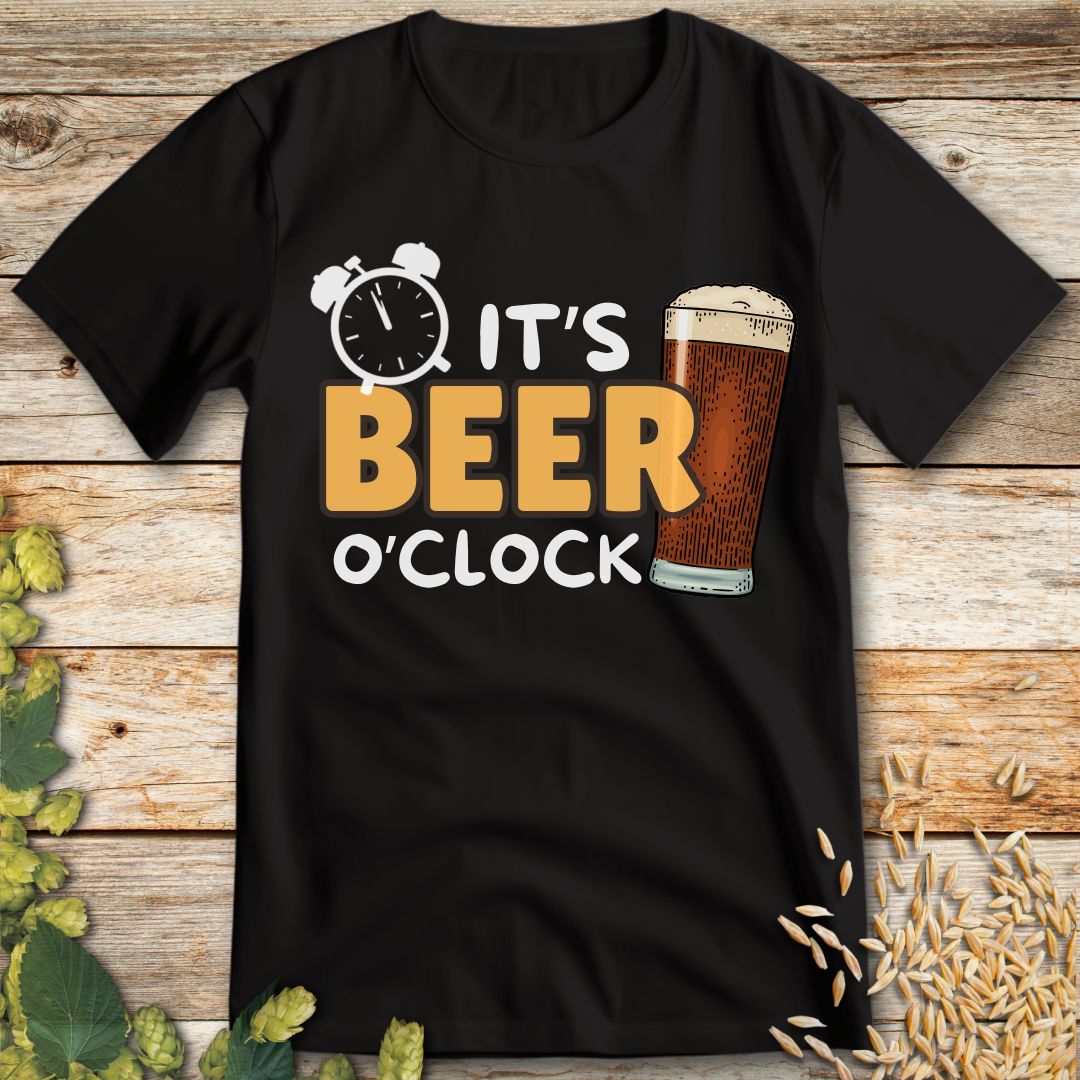 It's Beer O'Clock T-Shirt in Black - Funny beer shirt for craft beer lovers