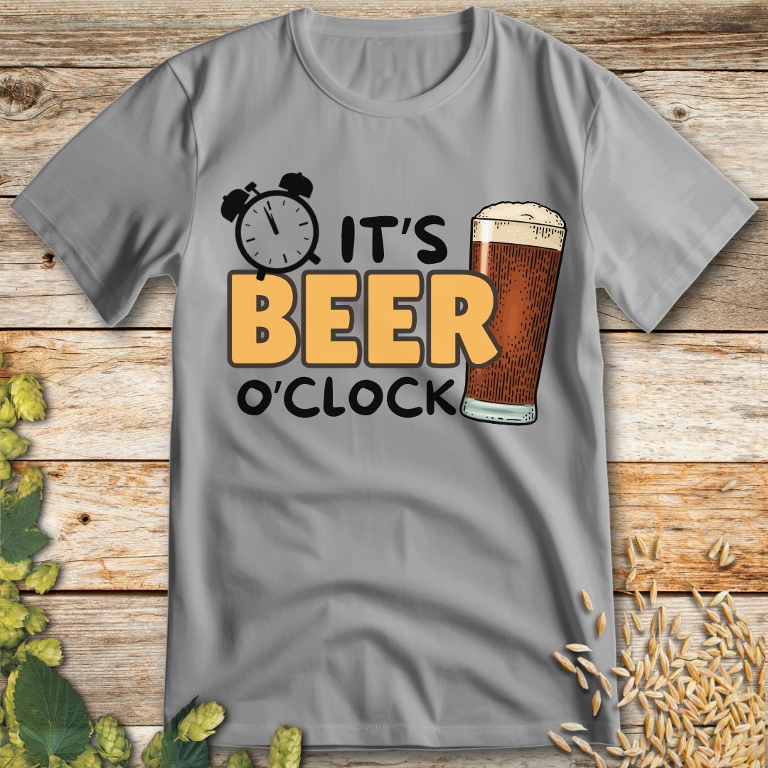 It's Beer O'Clock T-Shirt in Ice Grey - Funny beer shirt for craft beer lovers