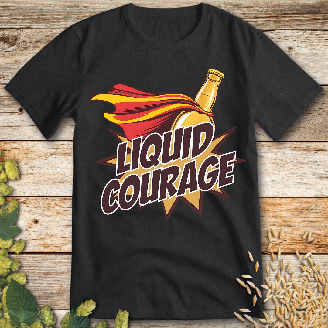 Liquid Courage Beer T-Shirt in Dark Heather - Funny beer shirt for craft beer lovers