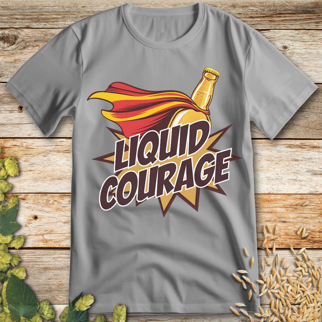 Liquid Courage Beer T-Shirt in Ice Grey - Funny beer shirt for craft beer lovers