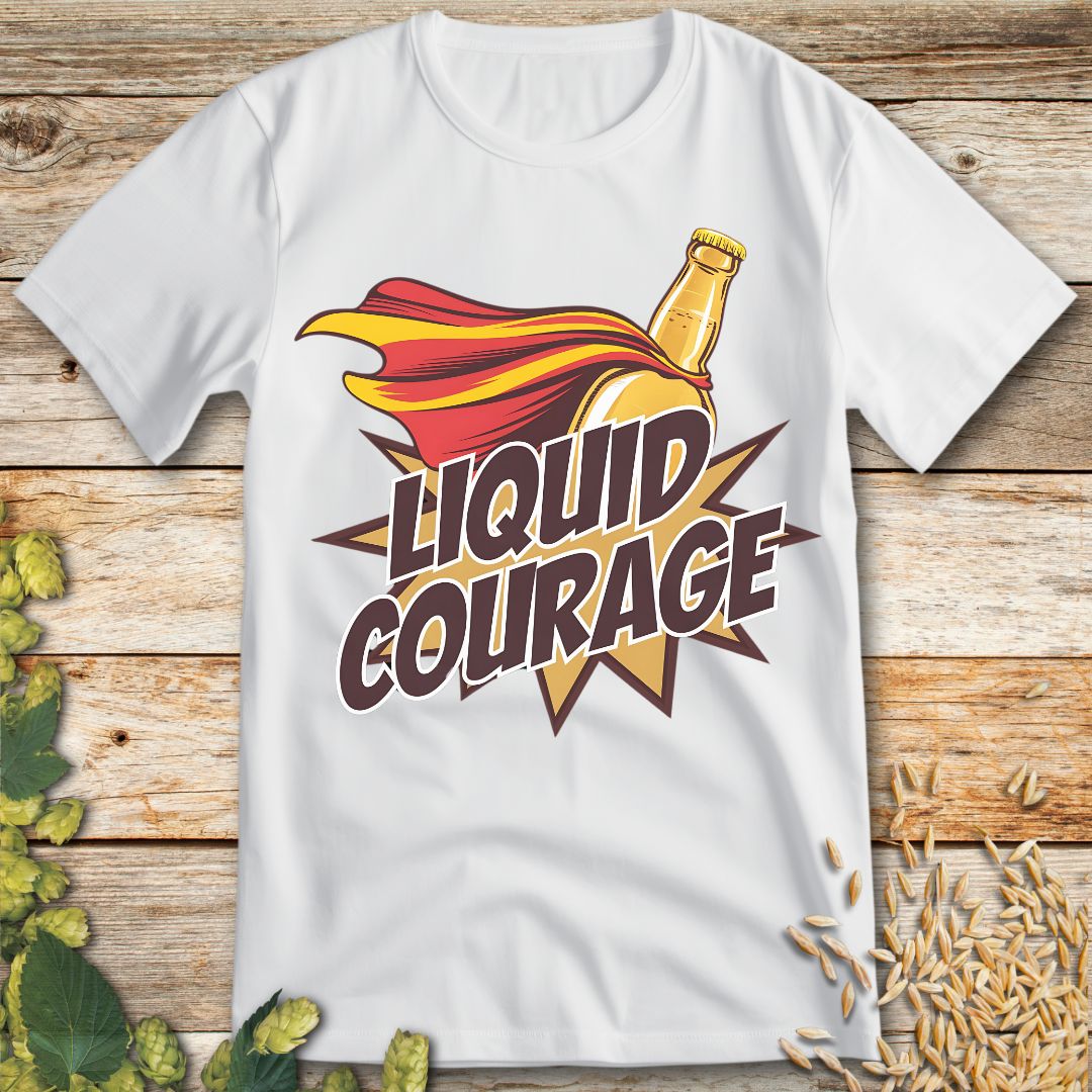 Liquid Courage Beer T-Shirt in White - Funny beer shirt for craft beer lovers