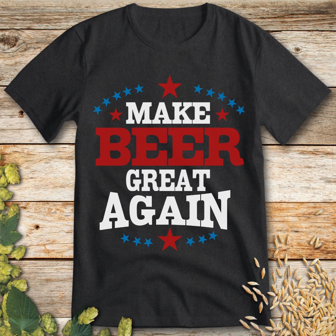 Make Beer Great Again T-Shirt in Dark Heather - Funny beer shirt for craft beer lovers