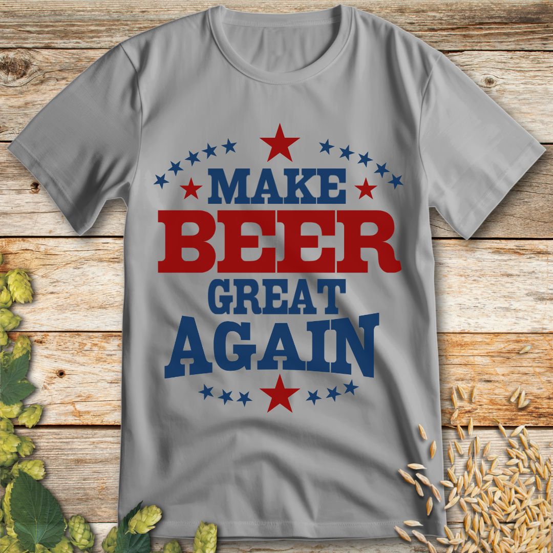 Make Beer Great Again T-Shirt in Ice Grey - Funny beer shirt for craft beer lovers