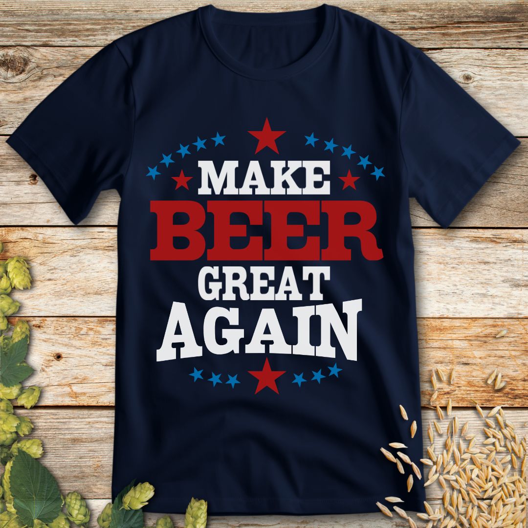 Make Beer Great Again T-Shirt in Navy - Funny beer shirt for craft beer lovers