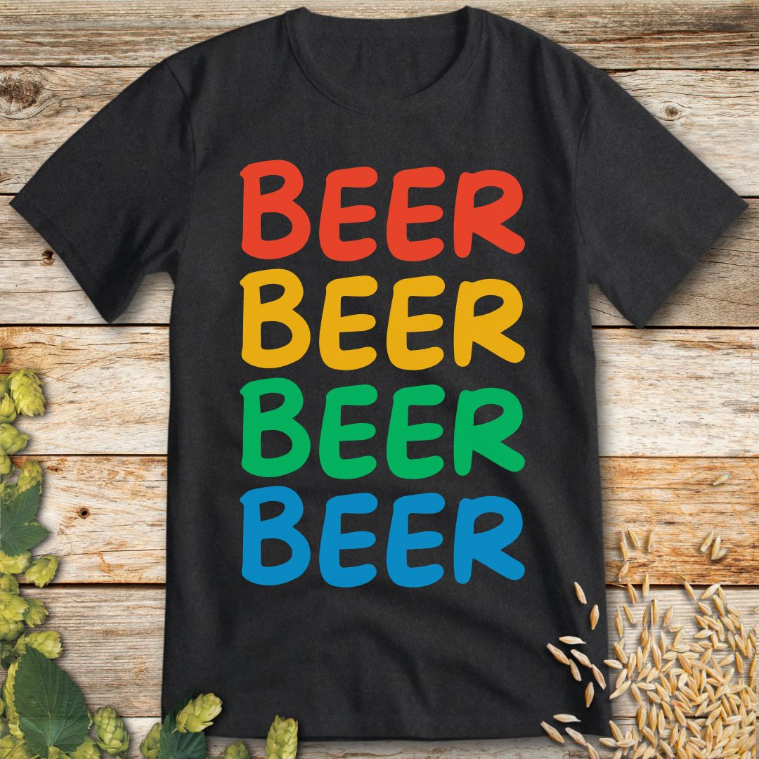 Multicolor Beer T-Shirt in Dark Heather - Funny beer shirt for craft beer lovers