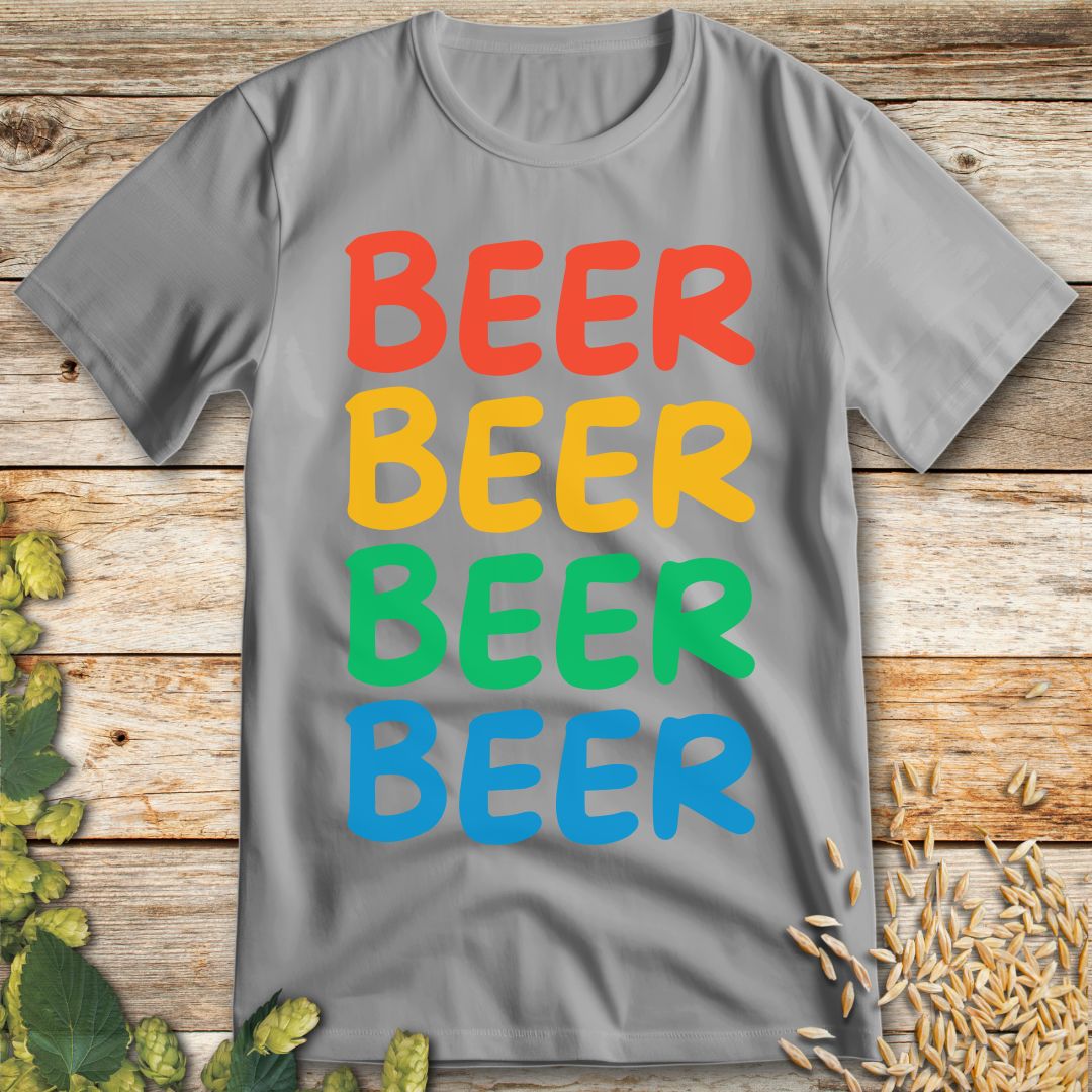 Multicolor Beer T-Shirt in Ice Grey - Funny beer shirt for craft beer lovers