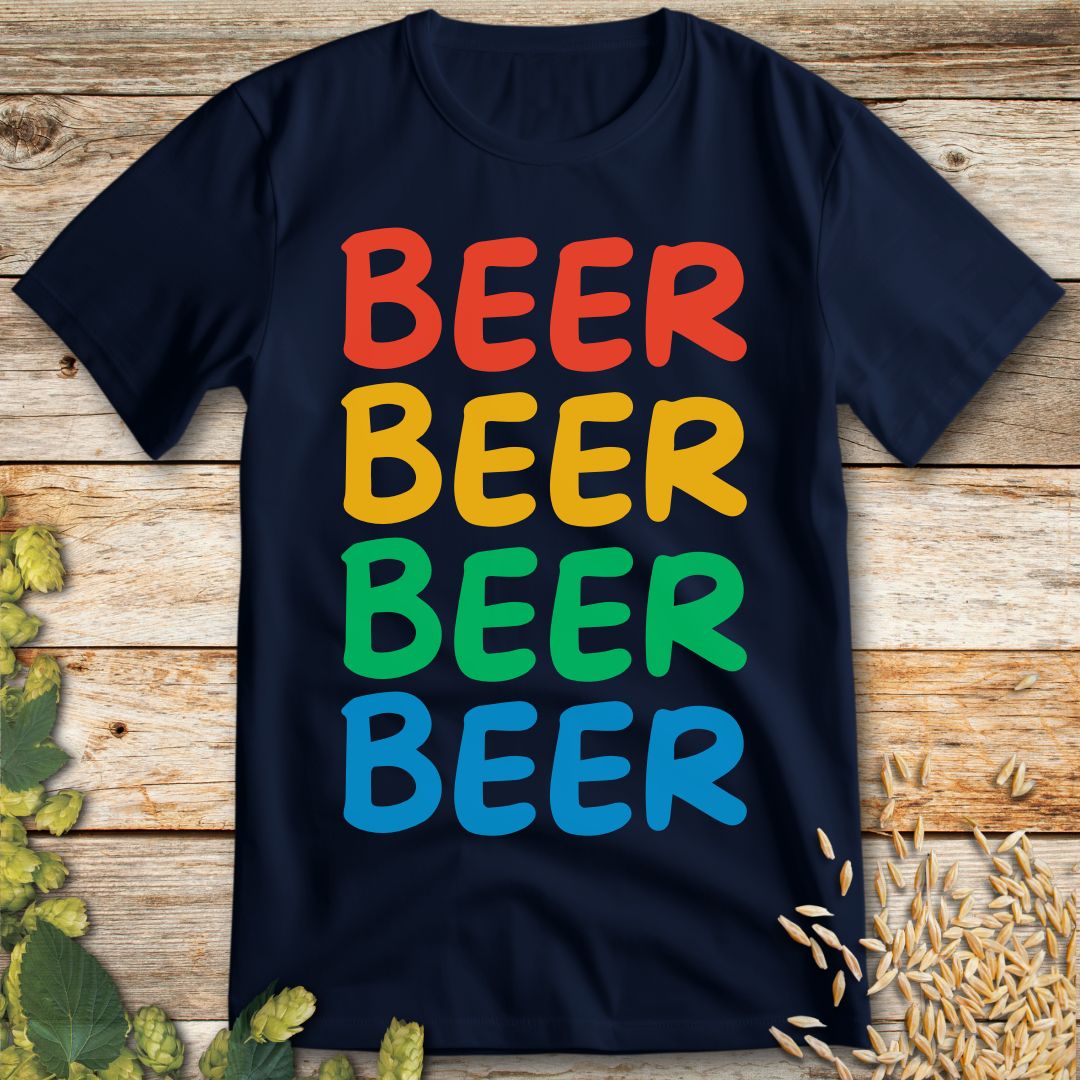 Multicolor Beer T-Shirt in Navy - Funny beer shirt for craft beer lovers