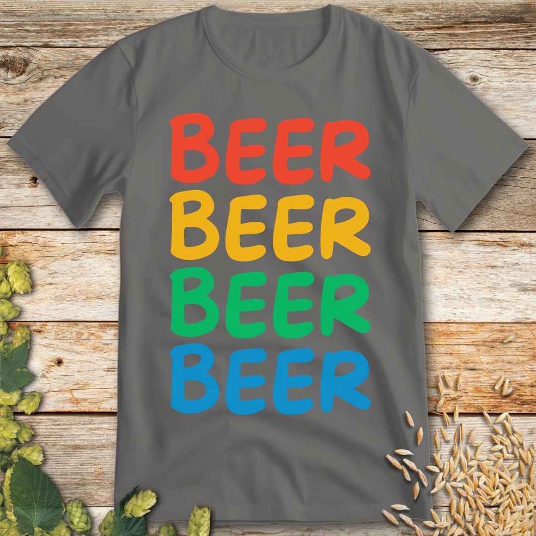 Multicolor Beer T-Shirt in Sport Grey - Funny beer shirt for craft beer lovers