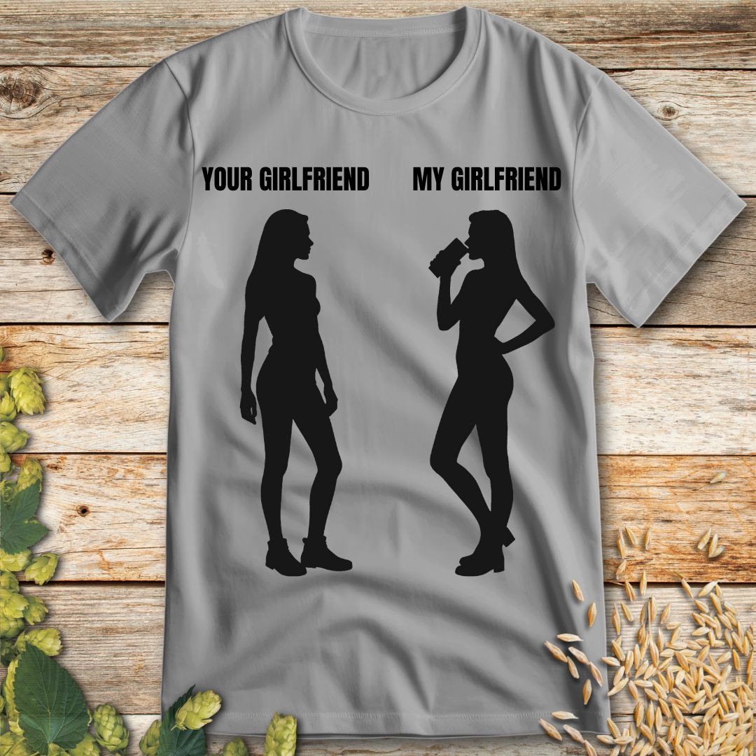 My Girlfriend Beer T-Shirt in Ice Grey - Funny beer shirt for craft beer lovers