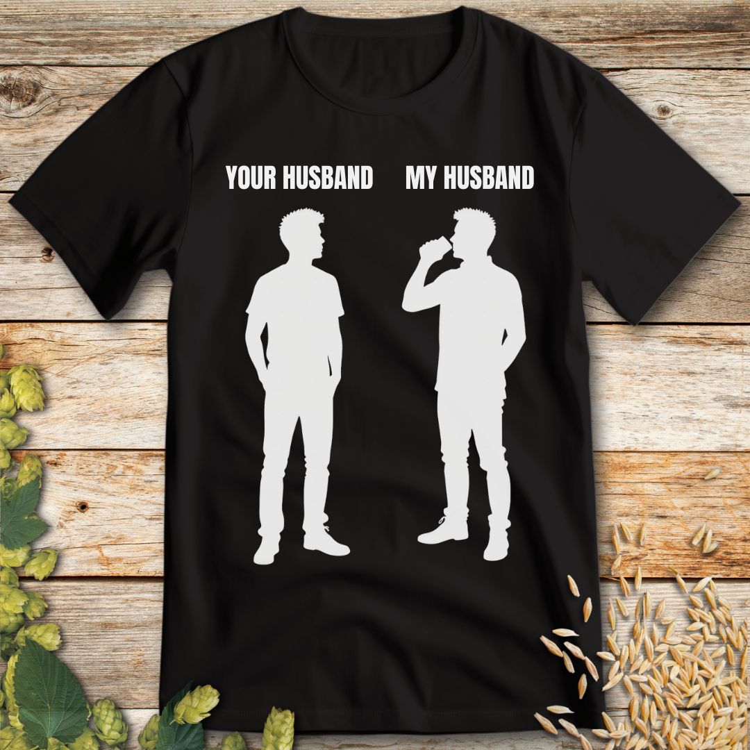 My Husband T-shirt in Black - Funny beer shirt for craft beer lovers