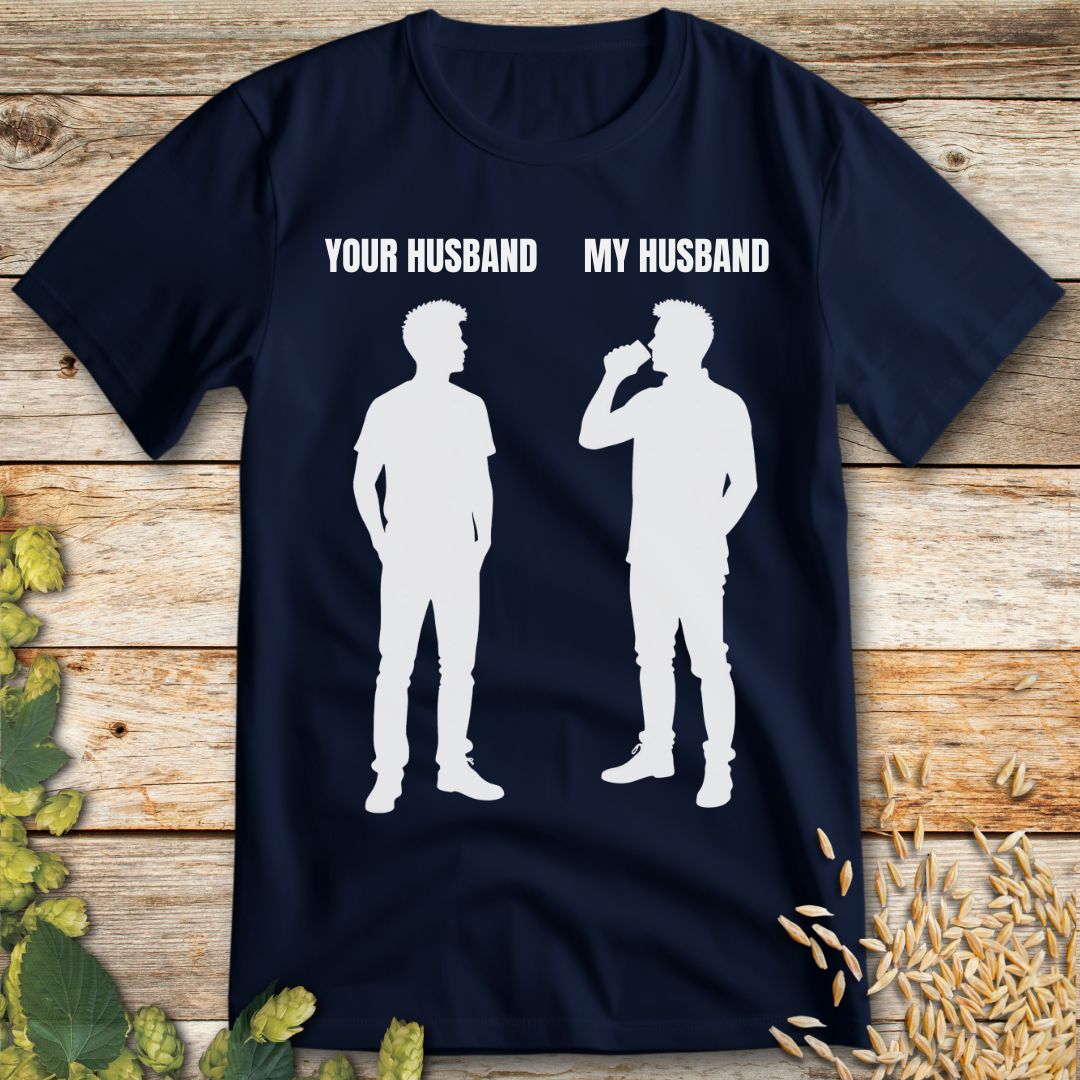 My Husband T-shirt in Navy - Funny beer shirt for craft beer lovers