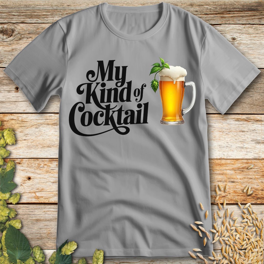 My Kind of Cocktail T-Shirt in Ice Grey - Funny beer shirt for craft beer lovers