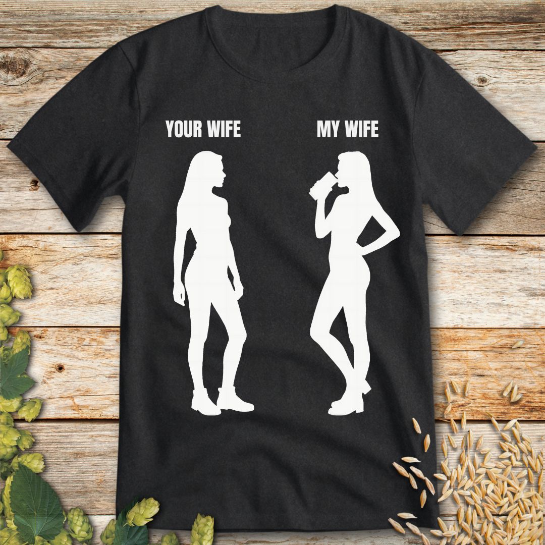 My Wife Beer T-Shirt in Dark Heather - Funny beer shirt for craft beer lovers