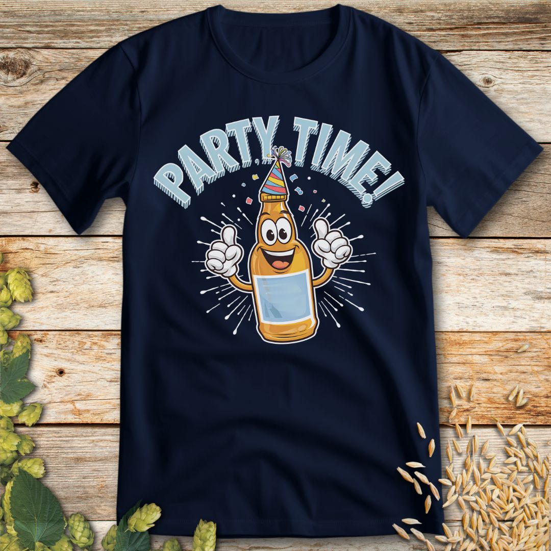 Party Time Beer T-Shirt in Navy - Funny beer shirt for craft beer lovers
