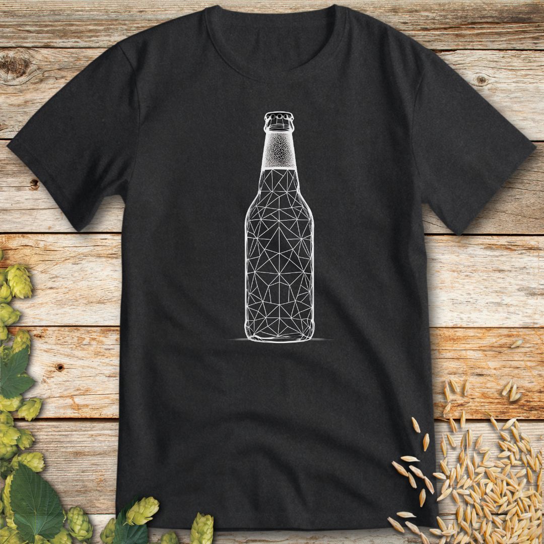 Polygonal Beer Bottle T-Shirt in Dark Heather - Beer shirt for craft beer lovers