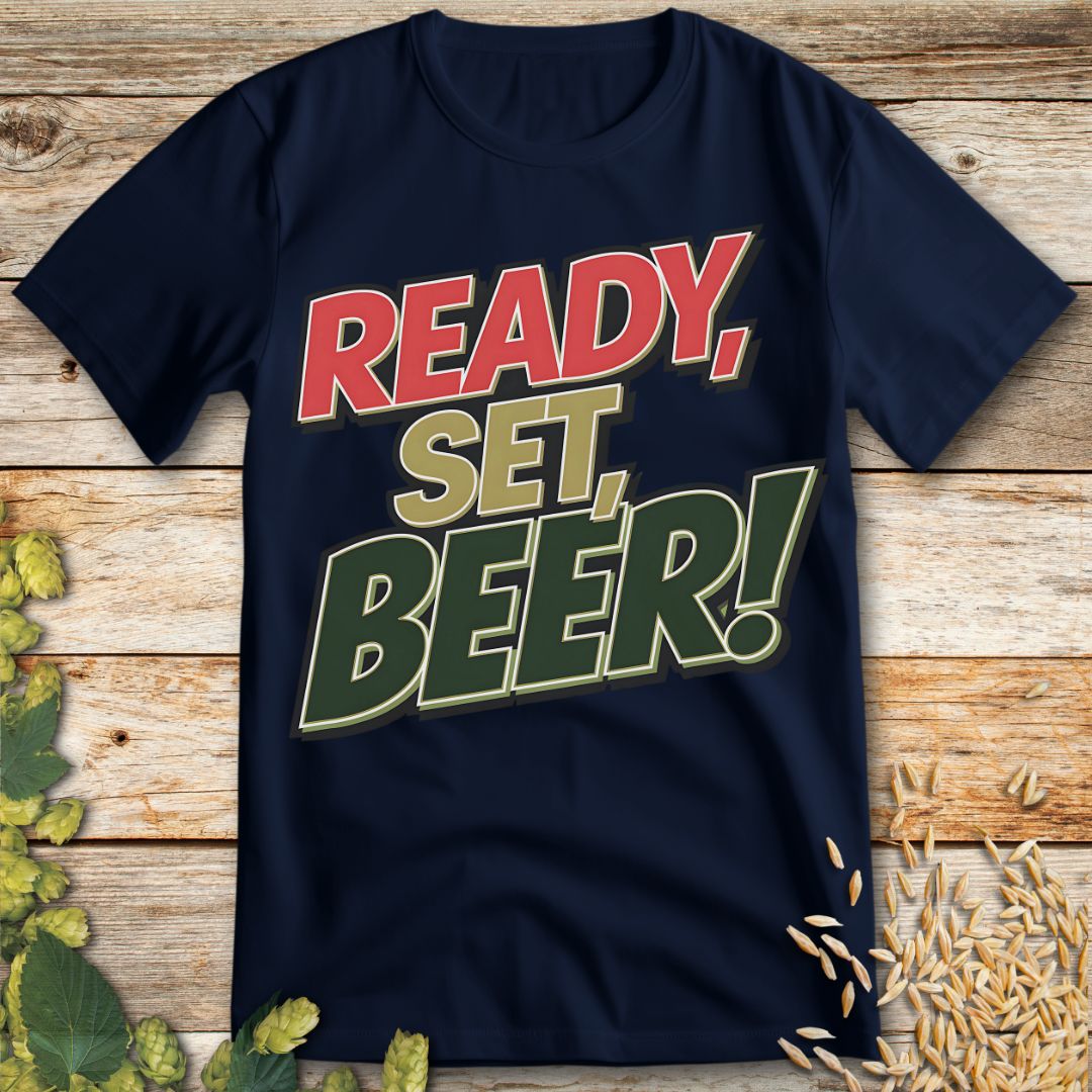 Ready Set Beer T-Shirt in Navy - Funny beer shirt for craft beer lovers