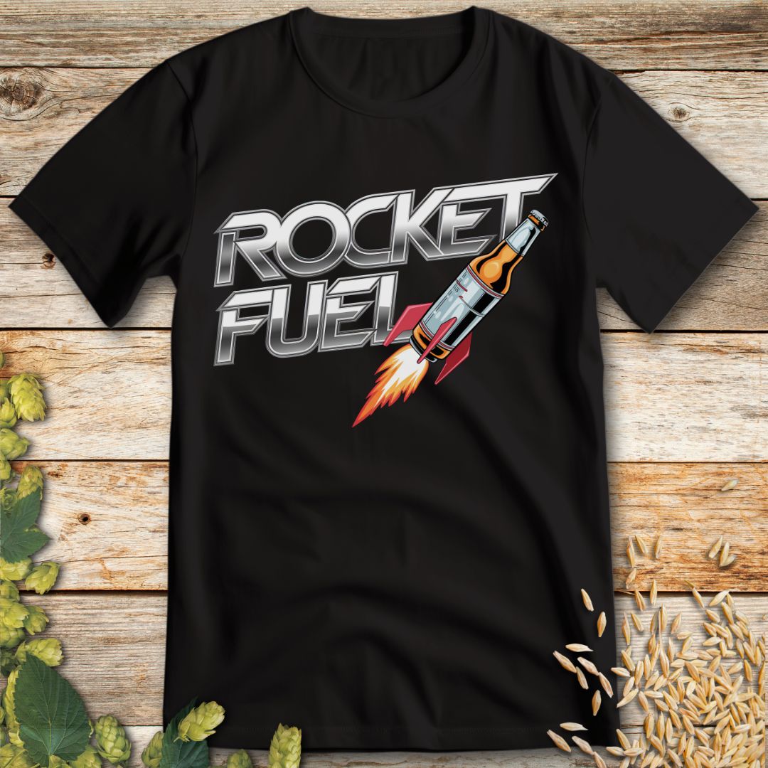 Rocket Fuel Beer T-Shirt in Black - Funny beer shirt for craft beer lovers
