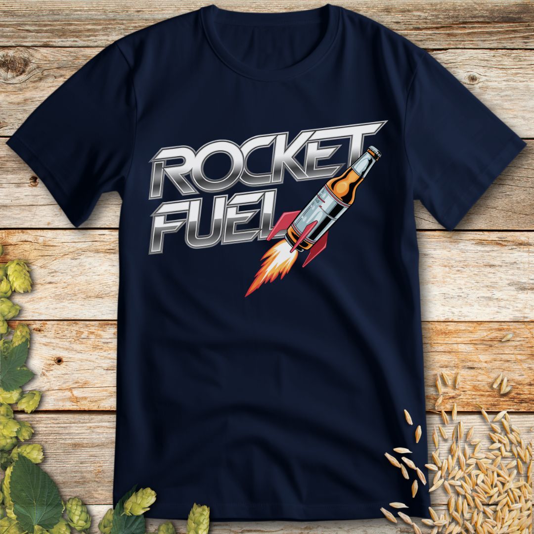 Rocket Fuel Beer T-Shirt in Navy - Funny beer shirt for craft beer lovers