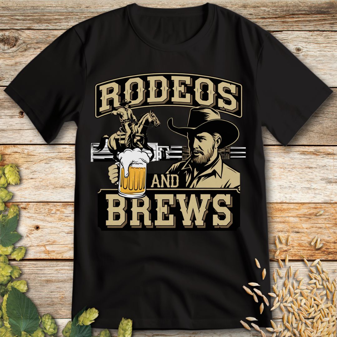 Rodeos and Brews T-Shirt in Black - Funny beer shirt for craft beer lovers