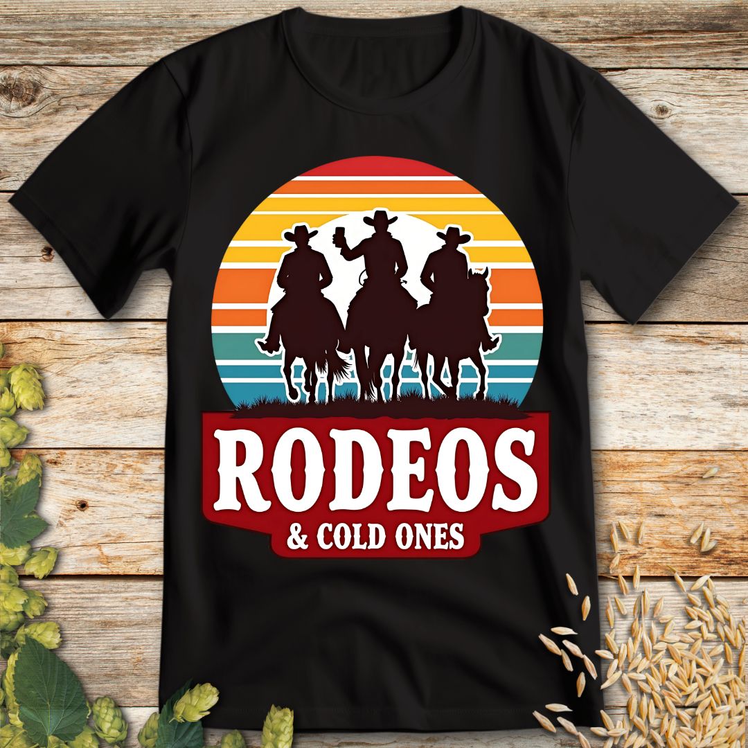 Rodeos and Cold Ones T-Shirt in Black - beer shirt for beer lovers